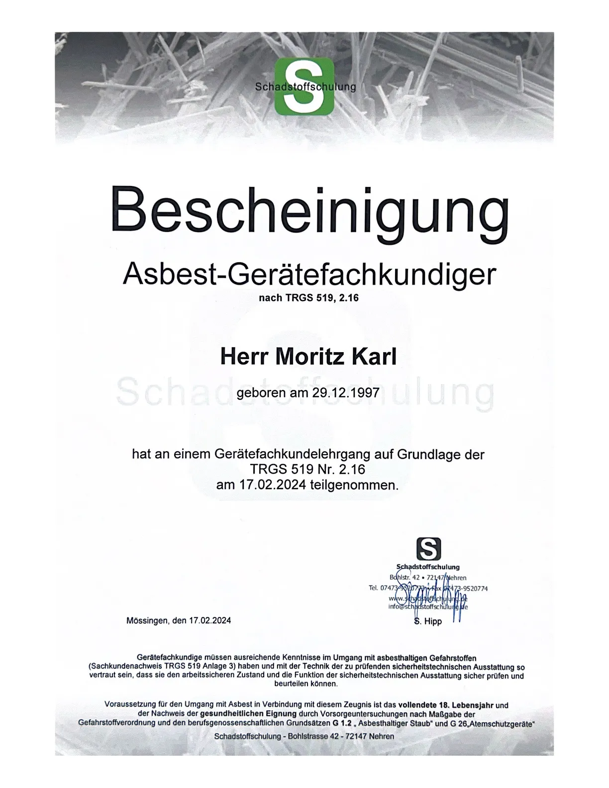 Zertifikats-Icon der KLB BAU GMBH – Symbol für offizielle Nachweise und Qualifikationen